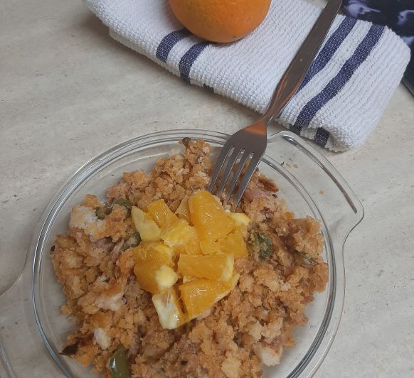 Migas con naranja